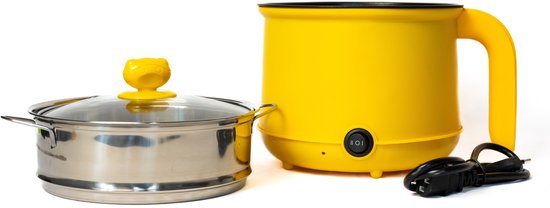 DMG Supply Noodle Pan - Geel - Elektrische Kookpan - Hotpot - Noodle Kom - 1,8 L - Multicooker
