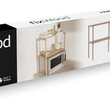 Fixwood 2-laags Ovenrek – Keukenrek van Hout en Kunststof – Magnetron Rek – 58x34x63 cm – Multifunctioneel Opslagrek – Extra Werk- & Opbergruimte
