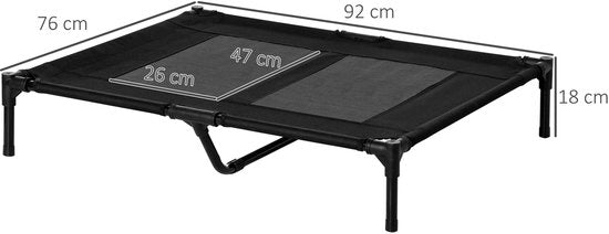 Hondenligbed - Outdoor Hondenstretcher - inklapbaar - ademend - Zwart