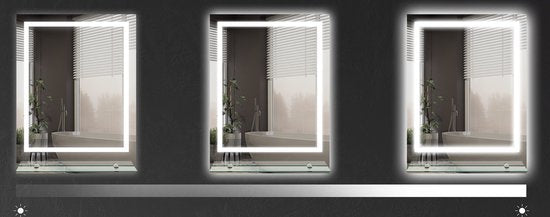 Badkamerspiegel 50x70 cm met Verlichting en Planchet