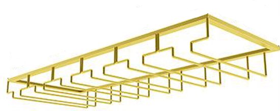 Ophangrek Wijnglazen - Goud - 18 glazen - 6 Rijen - Wijnglazenhouder - Ophangrek Wijnglazen - Wijnrek - Ophangrek - Glazenrek - Wijn Glas Rek - Wijnglas Houder - Wijnglazenhouder - Wijnglazen organizer - Glasophangrek - Wijnglas Rek