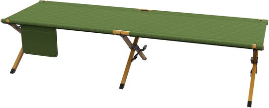Stretcher Opvouwbaar - Ligbed met verstelbare rugleuning - 196x64x45 cm - Groen