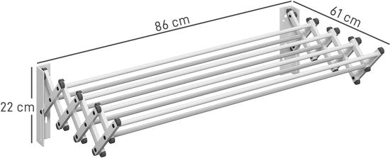 4goodz Wanddroogrek Ruimtebesparend Droogrek van Aluminium