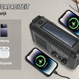NovaWare NoodRadio Solar Opwindbaar - FM-AM - Powerbank Zonneenergie met 20.000mAh - Noodpakket - Draagbare Radio op batterijen – Zwart