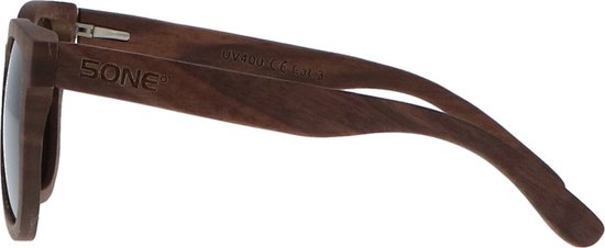5one® Rome Walnut zonnebril met lens - houten dames zonnebril