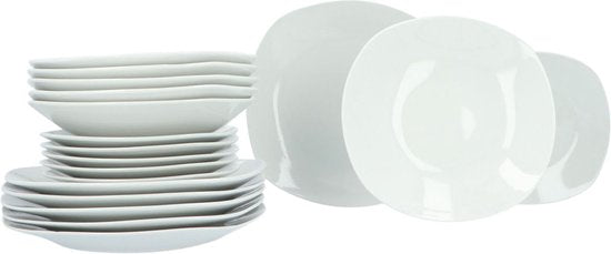 4goodz set 18 delig servies porselein Plaza wit