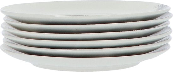 6-persoons Ontbijtborden set Porselein Bota 19 cm - Wit/Zwart
