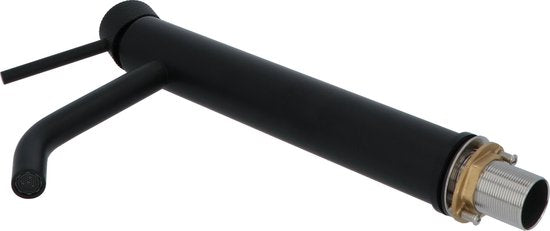 Luzzo® Serru - Messing Wastafelkraan Hoog Diamondgrip - Mat Zwart
