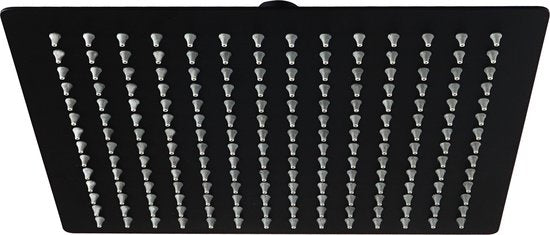 Luzzo Universele Platte RVS Hoofddouche Zwart Vierkant 30 cm
