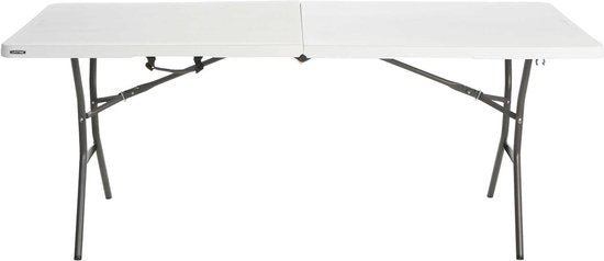 Lifetime® Kunststof tafel opvouwbaar campingtafel - Wit - 182x76x74cm