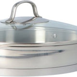 4goodz Dubbelwandige RVS Hapjespan met deksel - Zilver