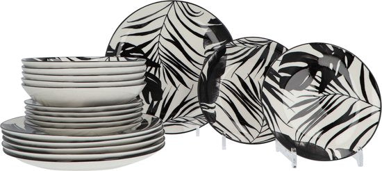 4goodz porseleinen servies 6 persoons 18 delig - Palm