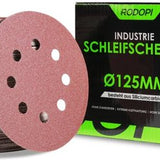 Rodopi® 100x gemengd schuurpapier 115 mm - 8-gats excentrische schuurmachine