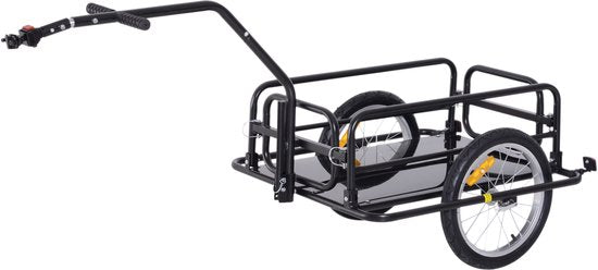 Aanhangwagen koppeling transportaanhanger fietskar bolderwagen zwart