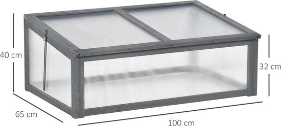 4goodz Houten Mini Kweekbak 100x65x40 cm, moestuin met Deksel