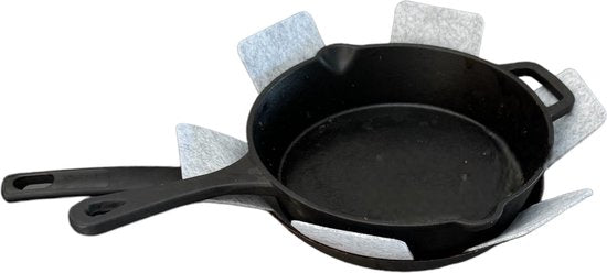 Pannenbeschermer - 2 Stuks - 38 cm en 30 cm - Vilt - Grijs - Optimale Bescherming van je Pannen - Panbeschermer - Onderzetter