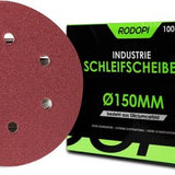 Rodopi® 100x Korrel Schuurpapier 150mm - 6 gats Excentrisch Schuurmachine