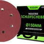 Rodopi® 100x Korrel Schuurpapier 150mm - 6 gats Excentrisch Schuurmachine