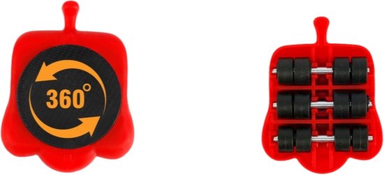 Meubellifter - Rood - 5-delige Set - Eenvoudig Verplaatsen van Meubels - Meubellift - Meubelverplaatser