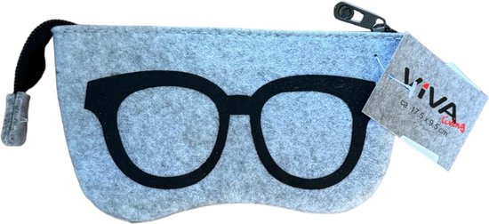 Brillenetui - Grijs - Vilt - Brillen etui - Bril Beschermer - Brillendoos - Brillenkoker - Brillenhoes