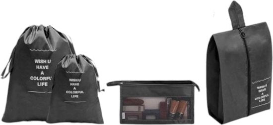 Packing Cubes - Zwart - 9-delige set - Packing Cubes Compression - Optimale Koffer Indeling