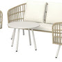 4goodz Tuinmeubelset 4-delig met salontafel bank en 2 stoelen - Creme