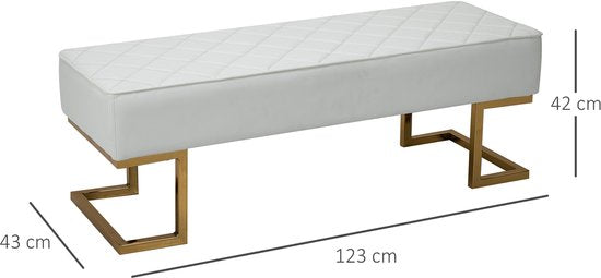 art deco hocker bankje poef creme