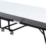 Opklapbaar bed 1 persoons met wielen verstelbaar, tot 150 kg, wit + zwart, 200 x 75 x 42,5 cm | Aosom.nl