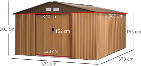 Grote Tuinschuur Weerbestendig met Schuifdeuren
