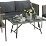 4goodz Tuinmeubelset 4-delig met salontafel, bank en 2 stoelen