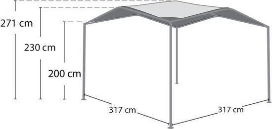 ShelterLogic® - SL22512 - Paviljoen - Pergola - Partytent - 271 x 317 x 317 cm
