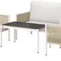 4goodz Tuinmeubelset 4-delig met salontafel bank en 2 stoelen - Zand/grijs