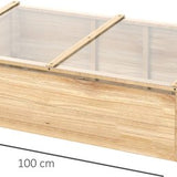 4goodz Houten Kweekbak, Mini Kweekkas 100x50x35 cm - massief hout