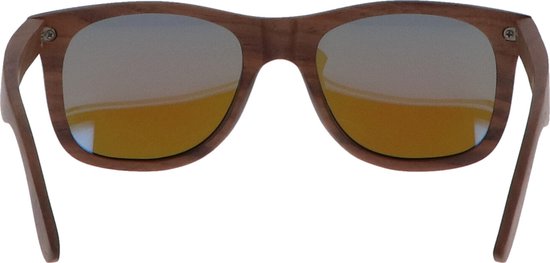 5one® zonnebril Walnut Blue hout blauwe lens 2017518