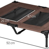 Ventilerend Hondenligbed 92x76x18cm- Comfortabele hondenstretcher - Bruin