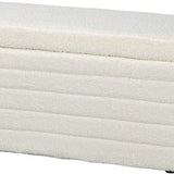 4goodz Bedbank Hocker met Opbergruimte - teddyfleece - 41x116x40 cm - Creme