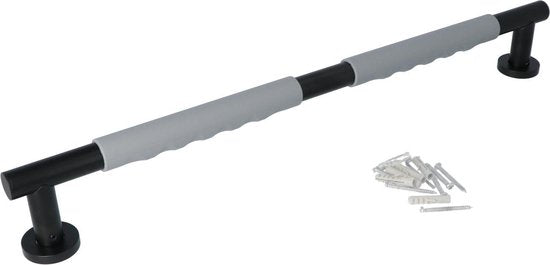 Luzzo® Fisso Soft Handgreep Badkamer/Toiletgreep - Zwart/Grijs