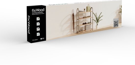 Fixwood Schoenenrek 4 Lagen – Beige - Ruimtebesparend Schoenenkast – Modern Design – Voor 12+ Paar Schoenen – Opbergsysteem Schoenenrek Hal, Slaapkamer of Woonkamer