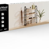 Fixwood Schoenenrek 4 Lagen – Zwart - Ruimtebesparend Schoenenkast – Modern Design – Voor 12+ Paar Schoenen – Opbergsysteem Schoenenrek Hal, Slaapkamer of Woonkamer