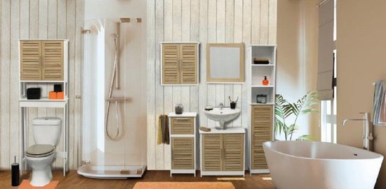 Toiletrolhouder met toiletroldispenser - 18x18x75