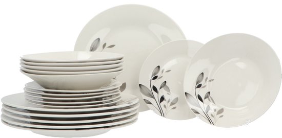 4goodz Porseleinen Servies 6 persoons 18-delig - Lelie