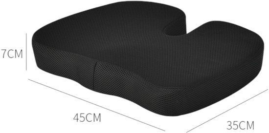 Ergonomisch Zitkussen met Band – Stuitkussen & Wigkussen – Zitverhoger voor Auto & Stoel – Autokussen – 45cm – Zwart