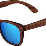 5one® zonnebril Walnut Blue hout blauwe lens 2017518