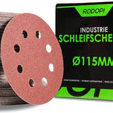Rodopi® 100x gemengd schuurpapier 115 mm - 8-gats excentrische schuurmachine