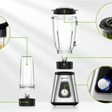 Safecourt Kitchen Blender - Smoothie maker - Krachtige 1200W - To-Go Beker - 3 Standen - RVS