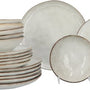 Aardewerk Servies Flower Beige 6 persoons 18-delig - Beige