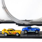 DMG Supply Racebaan - Autobaan Speelgoed - 2 Opstellingen Mogelijk - Dubbele Racebaan met Looping - 2 Auto's - Rondeteller - 3 Meter