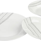4goodz porseleinen servies 6 persoons - Wit-Zwarte strepen