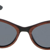 5one® Cecina Cateye Grey - zonnebril met Kosso/Ebony houten montuur