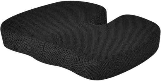 Ergonomisch Zitkussen met Band – Stuitkussen & Wigkussen – Zitverhoger voor Auto & Stoel – Autokussen – 45cm – Zwart